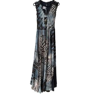 Biya Johnny Was Silk Maxi Dress Size Small